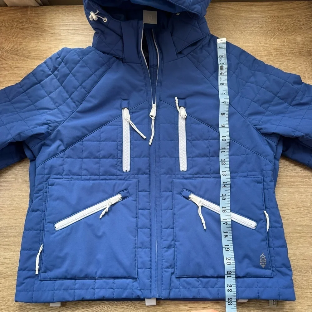 NWT Free People Movement All Prepped Quilted Short Parka Ski Jacket Blue XS